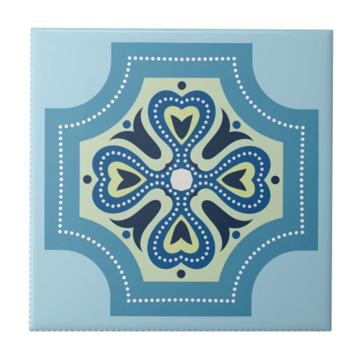 blauw Portugees Azulejo Tiles Tegeltje (Voorkant)