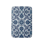 Blauw Portugees Azulejos Floral Tile Pattern Badmat (Voorkant Verticaal)