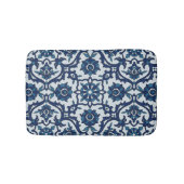 Blauw Portugees Azulejos Floral Tile Pattern Badmat (Voorkant)