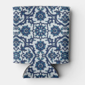 Blauw Portugees Azulejos Floral Tile Pattern Blikjeskoeler (Voorkant)