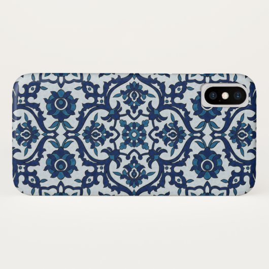 Blauw Portugees Azulejos Floral Tile Pattern Case-Mate iPhone Case (Achterkant (horizontaal))