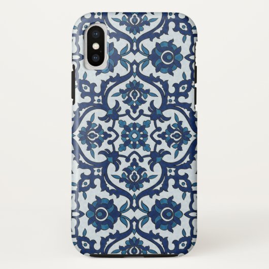 Blauw Portugees Azulejos Floral Tile Pattern Case-Mate iPhone Case (Achterkant)