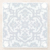 Blauw Portugees Azulejos Floral Tile Pattern Glazen Onderzetter (Achterkant)
