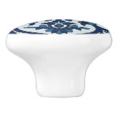 Blauw Portugees Azulejos Floral Tile Pattern Keramische Knop (Zijkant)