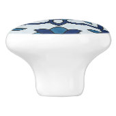 Blauw Portugees Azulejos Floral Tile Pattern Keramische Knop (Zijkant)