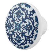 Blauw Portugees Azulejos Floral Tile Pattern Keramische Knop (Rechts)