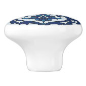Blauw Portugees Azulejos Floral Tile Pattern Keramische Knop (Zijkant)