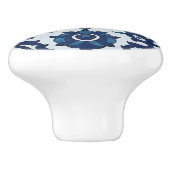 Blauw Portugees Azulejos Floral Tile Pattern Keramische Knop (Zijkant)