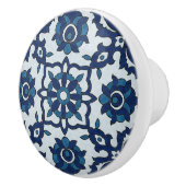 Blauw Portugees Azulejos Floral Tile Pattern Keramische Knop (Rechts)