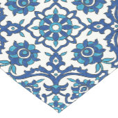 Blauw Portugees Azulejos Floral Tile Pattern Korte Tafelloper (Hoek)
