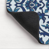 Blauw Portugees Azulejos Floral Tile Pattern Muismat (Hoek)