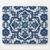 Blauw Portugees Azulejos Floral Tile Pattern Muismat (Voorkant)