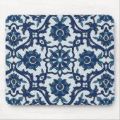 Blauw Portugees Azulejos Floral Tile Pattern Muismat (Voorkant)