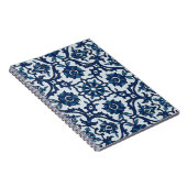 Blauw Portugees Azulejos Floral Tile Pattern Notitieboek (Rechterzijde)
