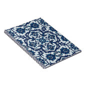 Blauw Portugees Azulejos Floral Tile Pattern Notitieboek (Rechterzijde)