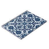 Blauw Portugees Azulejos Floral Tile Pattern Notitieboek (Linkerzijde)