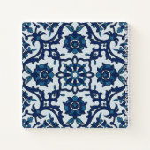 Blauw Portugees Azulejos Floral Tile Pattern Notitieboek (Achterkant)