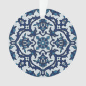 Blauw Portugees Azulejos Floral Tile Pattern Ornament (voorkant)