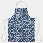 Blauw Portugees Azulejos Floral Tile Pattern Schort (Voorkant)