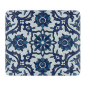 Blauw Portugees Azulejos Floral Tile Pattern Snijplank (Voorkant)