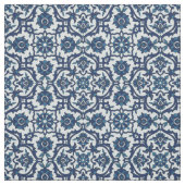 Blauw Portugees Azulejos Floral Tile Pattern Stof (Swatch)