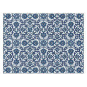 Blauw Portugees Azulejos Floral Tile Pattern Tafelkleed (Voorkant (Horizontaal))