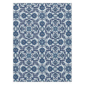 Blauw Portugees Azulejos Floral Tile Pattern Tafelkleed (Voorkant)
