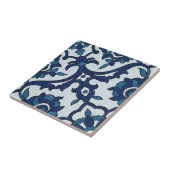 Blauw Portugees Azulejos Floral Tile Pattern Tegeltje (Zijkant)