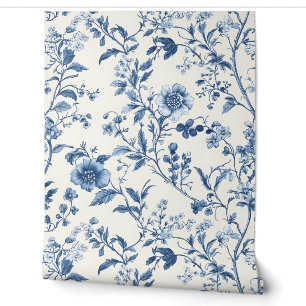 Blauw Portugees Floral Pattern Behang