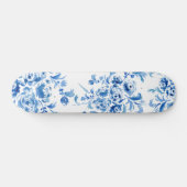 Blauw Portugees Floral Pattern Persoonlijk Skateboard (Horizontaal)