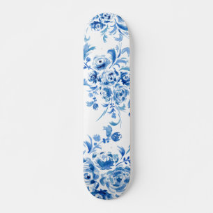 Blauw Portugees Floral Pattern Persoonlijk Skateboard