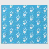 Blauw Portugees romantisch hart Cadeaupapier (Vlak)