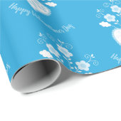 Blauw Portugees romantisch hart Cadeaupapier (Rol Hoek)