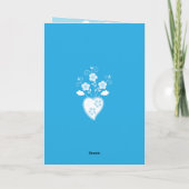 Blauw Portugees romantisch hart Kaart (Achterkant)