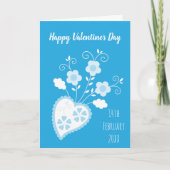 Blauw Portugees romantisch hart Kaart (Voorkant)