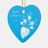 Blauw Portugees romantisch hart Keramisch Ornament (Links)