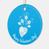 Blauw Portugees romantisch hart Keramisch Ornament (Links)