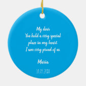 Blauw Portugees romantisch hart Keramisch Ornament (Achterkant)