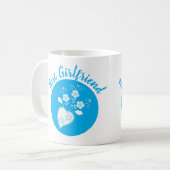 Blauw Portugees romantisch hart Koffiemok (Voorkant links)