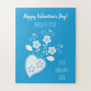 Blauw Portugees romantisch hart Legpuzzel