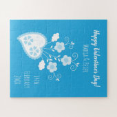 Blauw Portugees romantisch hart Legpuzzel (Horizontaal)