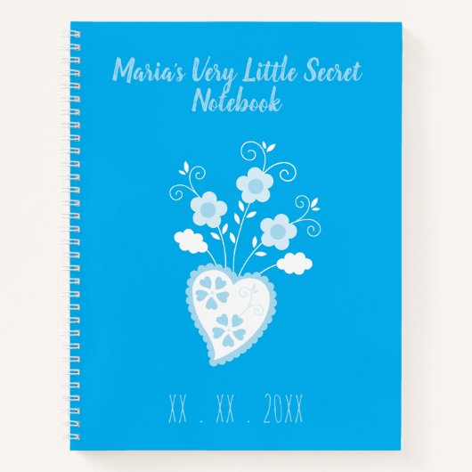 Blauw Portugees romantisch hart Notitieboek (Voorkant)