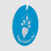 Blauw Portugees romantisch hart Ornament (voorkant)