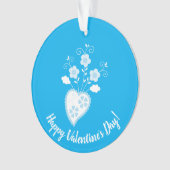 Blauw Portugees romantisch hart Ornament (voorkant)
