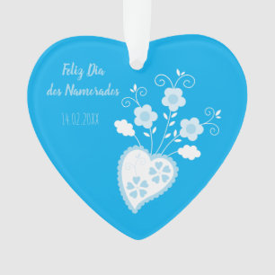 Blauw Portugees romantisch hart Ornament
