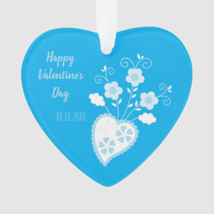Blauw Portugees romantisch hart Ornament