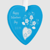 Blauw Portugees romantisch hart Ornament (voorkant)
