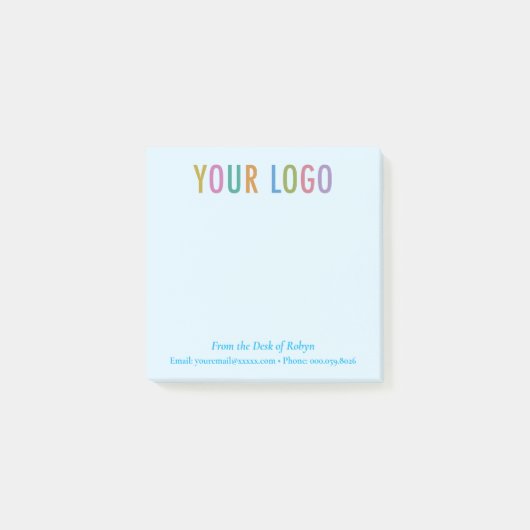 Blauw Post-it® Notes Zakelijk Logo Van het Buro Va (Voorkant)