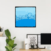 blauw Poster met fantasie (Thuiskantoor)