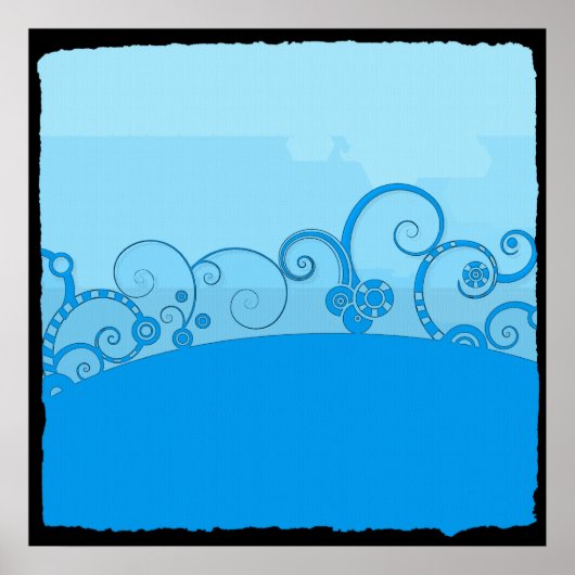 blauw Poster met fantasie (Voorkant)
